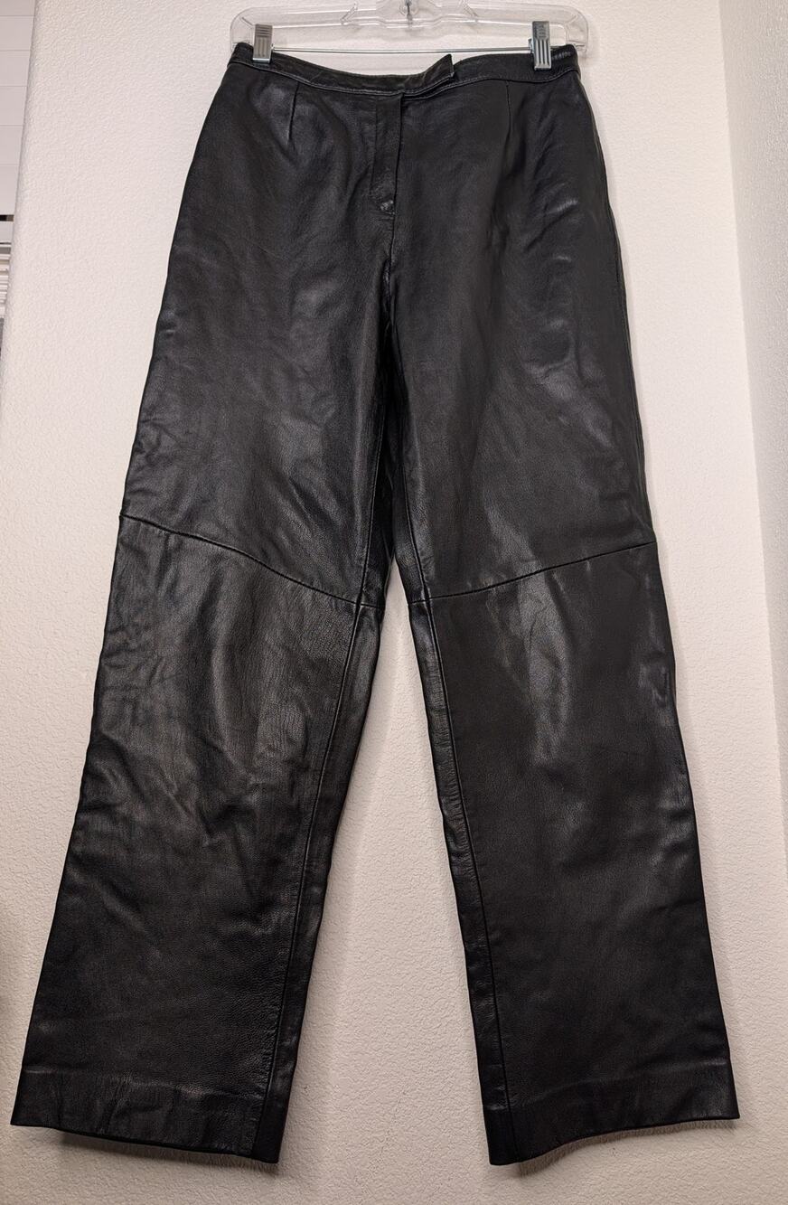 Amanda Smith Women 100% Genuine Leather Pants 4 Petite Western Rodeo Moto Grunge